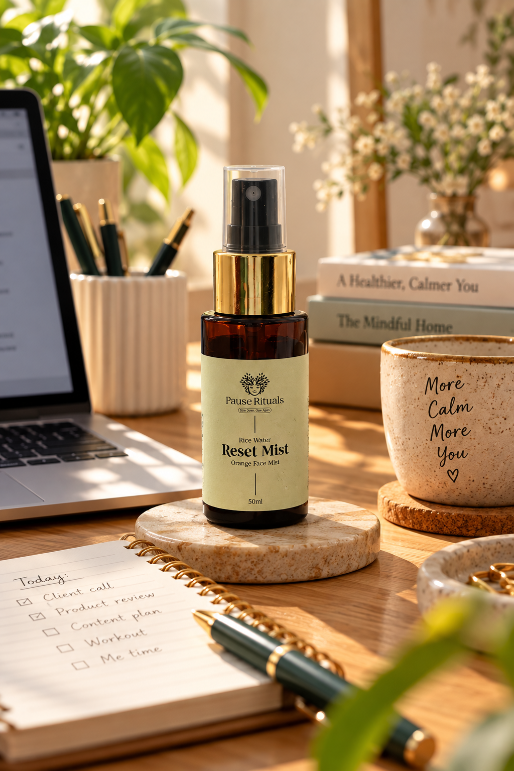 Pause Rituals Reset Mist, orange rice water face mist, 50 ml