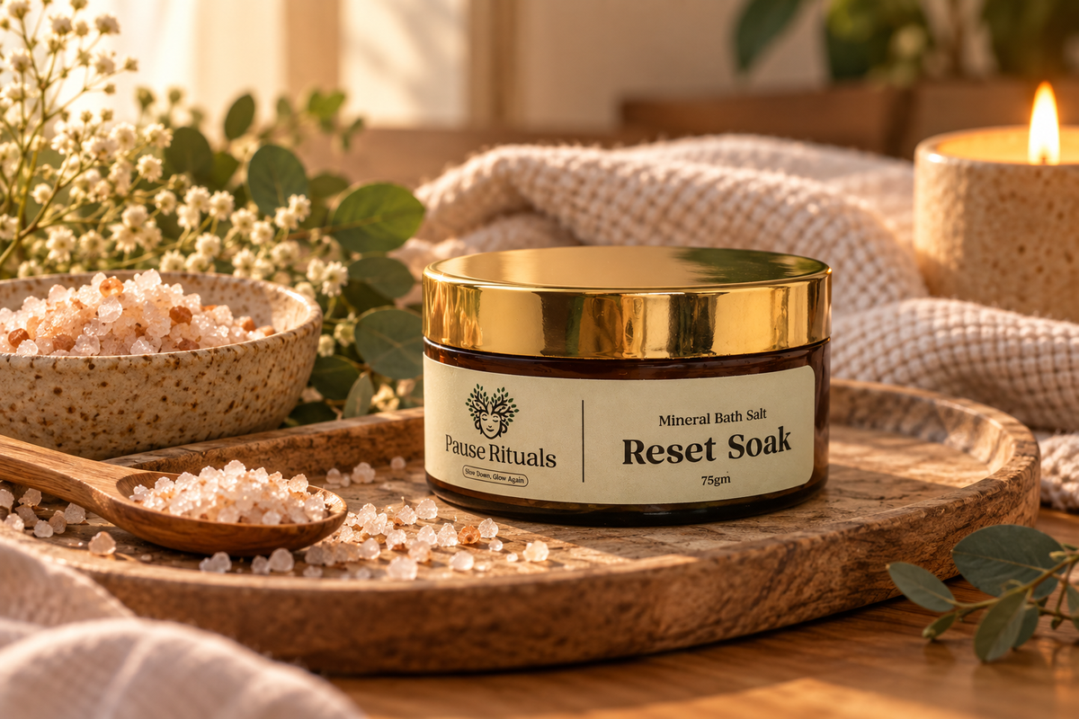Pause Rituals Reset Soak mineral bath salt, 75 g jar