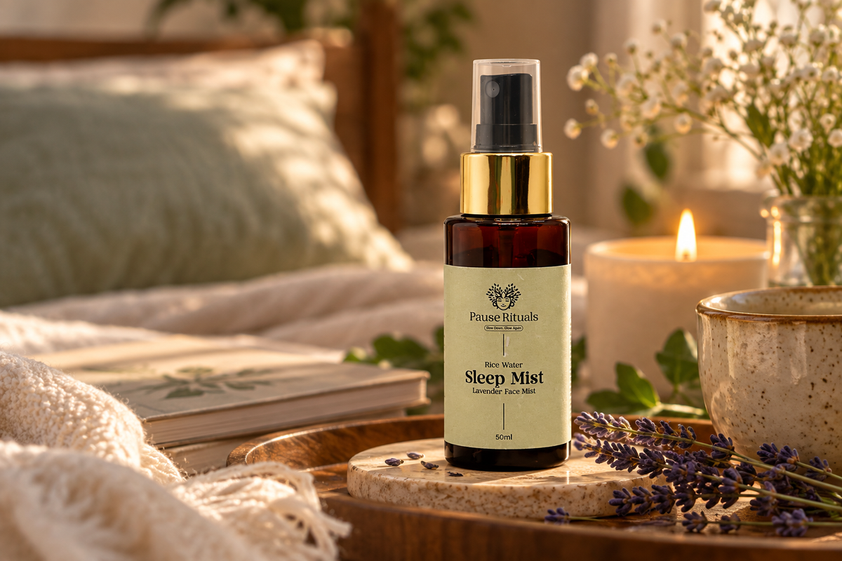 Pause Rituals Sleep Mist, lavender rice water face mist, 50 ml