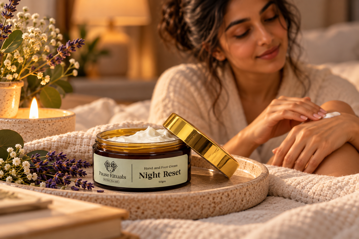 Night Reset hand and foot cream jar
